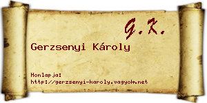 Gerzsenyi Károly névjegykártya