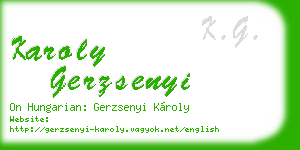 karoly gerzsenyi business card